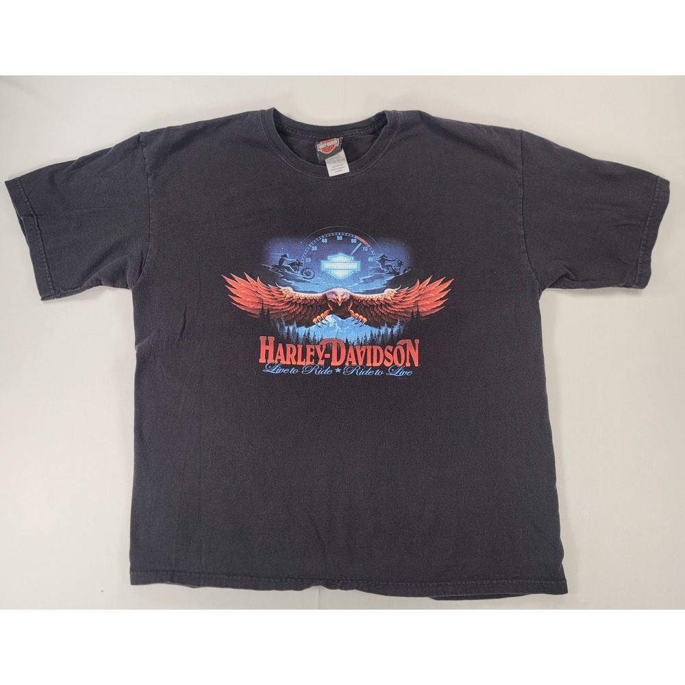 Harley Davidson Cincinnati Ohio Eagle Graphic T Shirt Black‎ XL Biker USA
